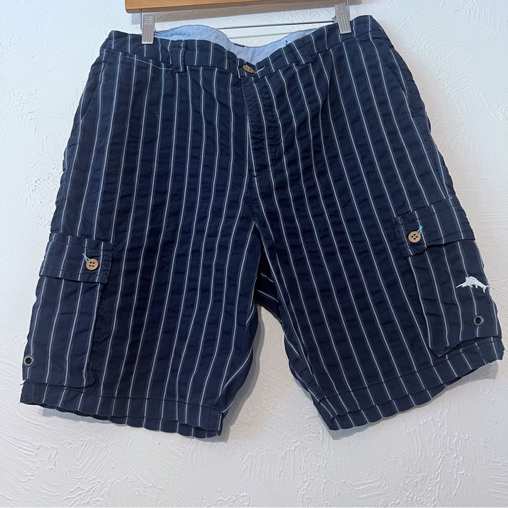 Tommy Bahama Navy Striped Cargo Shorts